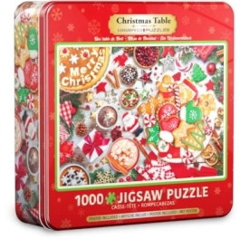 Puzzle in Cutie metalica Masa de Craciun 1000 piese