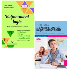 Pachet 2 culegeri Rationament logic si Teste grila de gandire logica si rationament critic - Diana Korpos Gabriel Stefan Ion