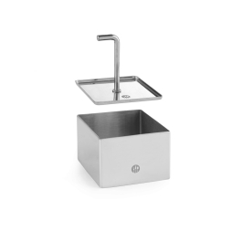 Forma patrata, 65x65x(H)45 mm, inox, pentru conturare prajituri si mancaruri, Hendi