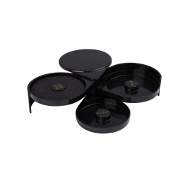 Set decorare margine pahare cocktail cu 3 zone pt zahar, sare si lime - - 200x160x(H)75 mm - plastic ABS - Hendi