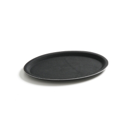 Tava Hendi pentru servire ovala, poliester armat cu fibra de sticla, neagra 200 x 265 mm