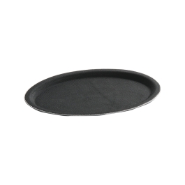 Tava servire ovala, Hendi, poliester armat cu fibra de sticla, neagra, 21x29 cm