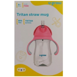 U-GROW TRITAN CANA CU PAI ROZ 300ML UG-895PK