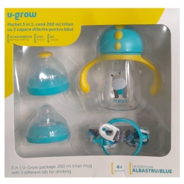 U-GROW TRITAN 3IN1 CANA 260ML+3 CAPACE BLUE UG-3IN1-BL