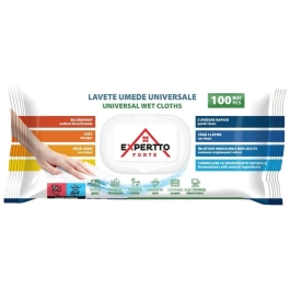 Lavete umede universale cu Bicarbonat si Otet, 100 buc, Expertto Forte