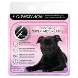 4Dog Covorase absorbante Charcoal 60x60 cm, 10 buc