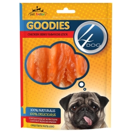 4DOG Goodies Recompense Chicken Jerky Rawhide Sticks 100g