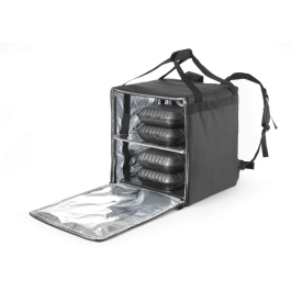 Rucsac termoizolant cu bretele pentru livrare, Hendi, poliester impermeabil izolat cu spuma PE si folie de aluminiu, 410x400x(H)470mm