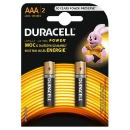 Duracell Baterii alcaline AAA, R3, Basic, 1.5 V, 2 baterii