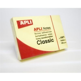 Notite adezive Apli, 50*75mm, 100 file, galben
