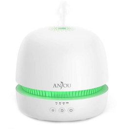 Difuzor Aromaterapie Anjou AJ-ADA019, 300ml, LED 7 culori, BPA free, oprire automata, alb