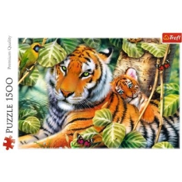 Puzzle tigri bengalezi in padurea tropicala 1500 piese