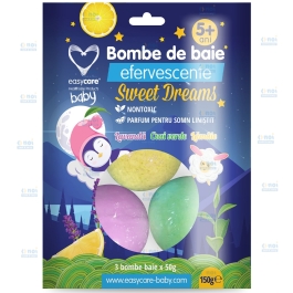 BOMBE DE BAIE EFERVESCENTE PENTRU COPII SWEET DREAMS 3BUC/SET EASY204