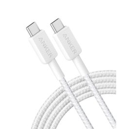 Cablu Anker 322 USB-C la USB-C, 60W, 1.8 metri Alb