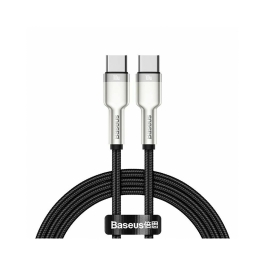 Cablu Baseus Cafule Series Metal USB-C la USB-C, 100W, 1m Negru