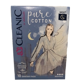 CLEANIC PURE COTTON ABSORBANTE NIGHT 10PCS