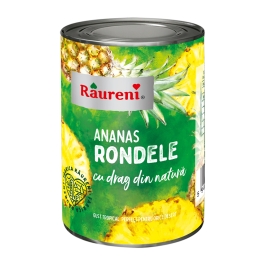Compot ananas rondele in sirop 567 g, Raureni