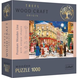 Puzzle din lemn strada pregatita de Craciun 1000 de piese