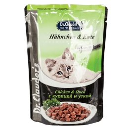 Hrana umeda pentru pisici, Pui si rata intr-un aspic delicat, 100 g, Dr. Clauder’s