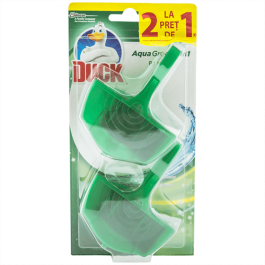 Duck Aparat solid pentru toaleta Aqua green pine 4in1, 2x40g	