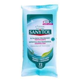 Sanytol Servetele Umede Dezinfectante Pentru Suprafete Eucalipt 72 buc/ 36 maxi
