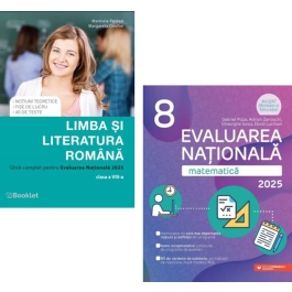 Pachet Evaluarea Nationala 2025 Clasa a 8-a. Matematica si Ghid complet pentru Limba si literatura romana - Gabriel Popa Marinela Pantazi