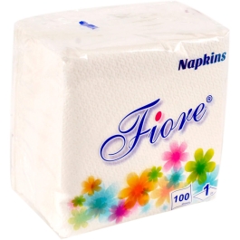 Fiore Servetele de masa albe 25x25 cm, 100 buc