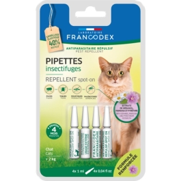 Pipete repelente antiparazitare,  pentru pisici, 4x1 ml, Francodex