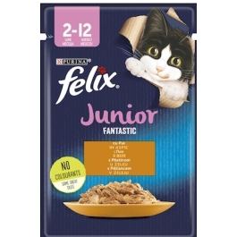 Hrana umeda pentru pisici,  Pui in Aspic, 85 g, Felix Fantastic Junior