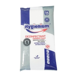 Hygienium Biocid Servetele umede dezinfectante maini 24 buc, avizat Ministerul Sanatatii