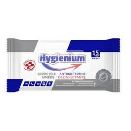 Pachet Hygienium Biocid Servetele Umede dezinfectante maini 12x15 buc, avizat Ministerul Sanatatii