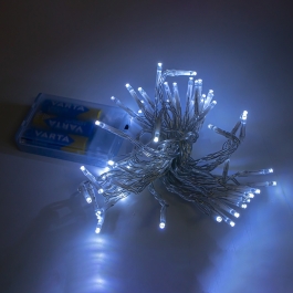 Instalatie Cu Baterii, 30 Led, Alb/Rece