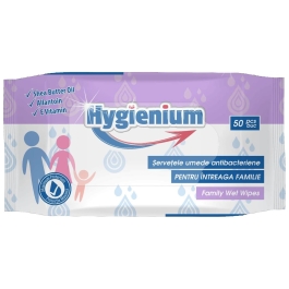 Hygienium Biocid Servetele Umede Antibacteriene 50 buc, avizat Ministerul Sanatatii