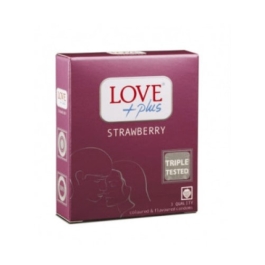 LOVE PLUS PREZERVATIVE STRAWBERRY 3BUC