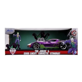 Masinuta metalica Chevy Corvette Stingray 2009 si figurina Joker, JadaToys