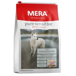 MERA Hrana Uscata Caini Pure Sensitive Fresh Meat Adult Medium/Maxi Curcan si Cartof 12.5 kg