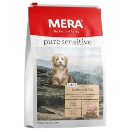 MERA Hrana uscata pentru caini Pure Sensitive, Mini, Adult, Curcan si Orez, 4 kg