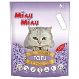 MIAU MIAU Asternut igienic pentru Pisici Tofu Lavanda, 6 l