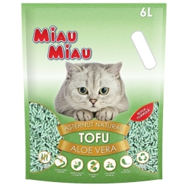 MIAU MIAU Asternut igienic pentru Pisici Tofu Aloe Vera, 6 l
