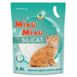 MIAU MIAU Asternut silicatic pentru Pisici, 3.8 l