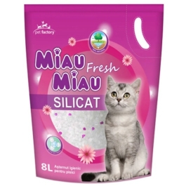 MIAU MIAU Asternut silicatic Fresh pentru Pisici, 8 l