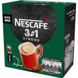 Cafea solubila, Nescafe 3 in 1 Strong, 15g x 24 plicuri