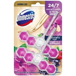 Odorizant toaleta, Hibiscus si fructe de padure, 2 x 55 g, Domestos