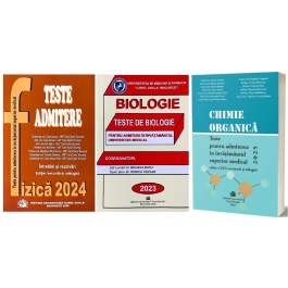 Pachet 3 carti Chimie organica Fizica si Biologie. Teste pentru admiterea in invatamantul superior medical 2025