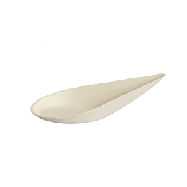 Set 50 farfurii fingerfood, forma de picatura, unica folosinta, fabricate din trestie de zahar