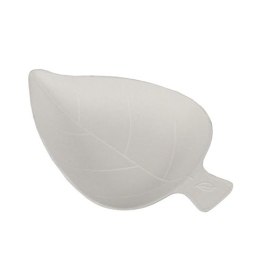 Set 50 farfurii fingerfood, forma de frunza, unica folosinta, fabricate din trestie de zahar, culoare alba