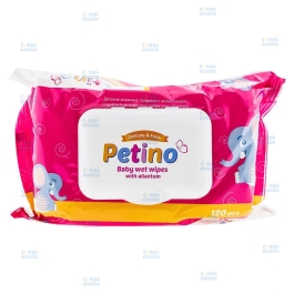 PETINO BABY SERVETELE UMEDE CU CAPAC 120BUC