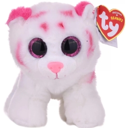 Plus jucarie Beanie Babies tigru roz-alb 15 cm, TY