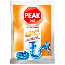 Peak Out Granule Forte pentru desfundat tevi Apa fierbinte, 80 g