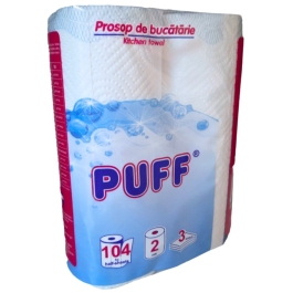 Prosop de bucatarie 2 role, 104 foi 3 straturi, Puff